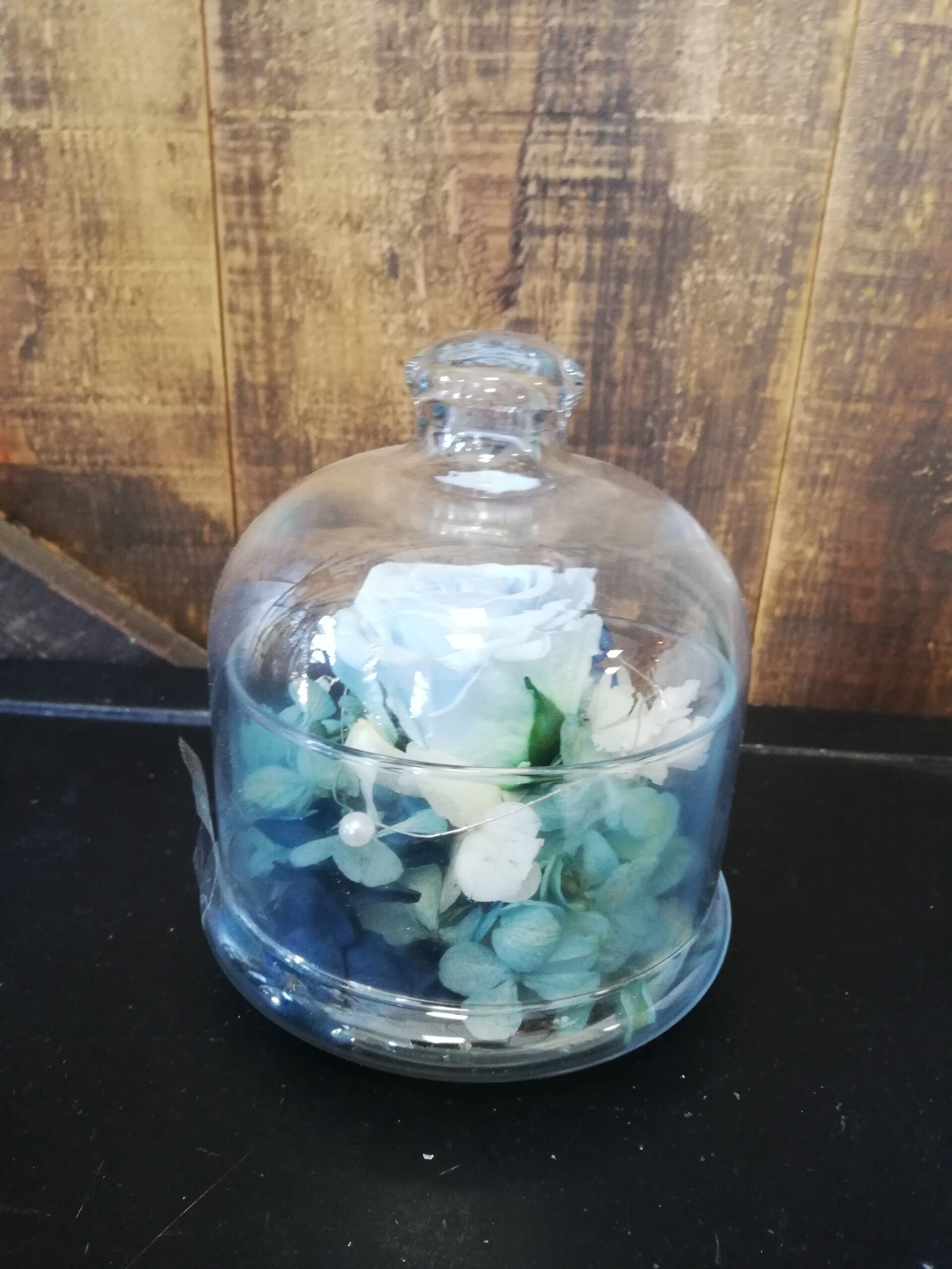 Urna Para Ramo De Novia Urna cristal azul | Floristería Azahar